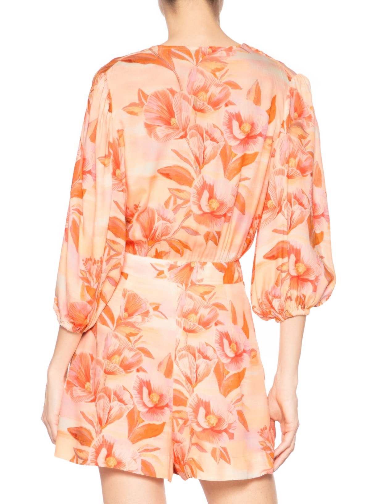 Macaquinho Feminino Estampa Bela Rosa Dress To