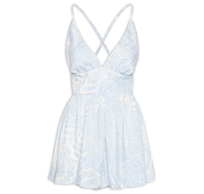 Macaquinho Feminino Estampa Cristalina - Azul