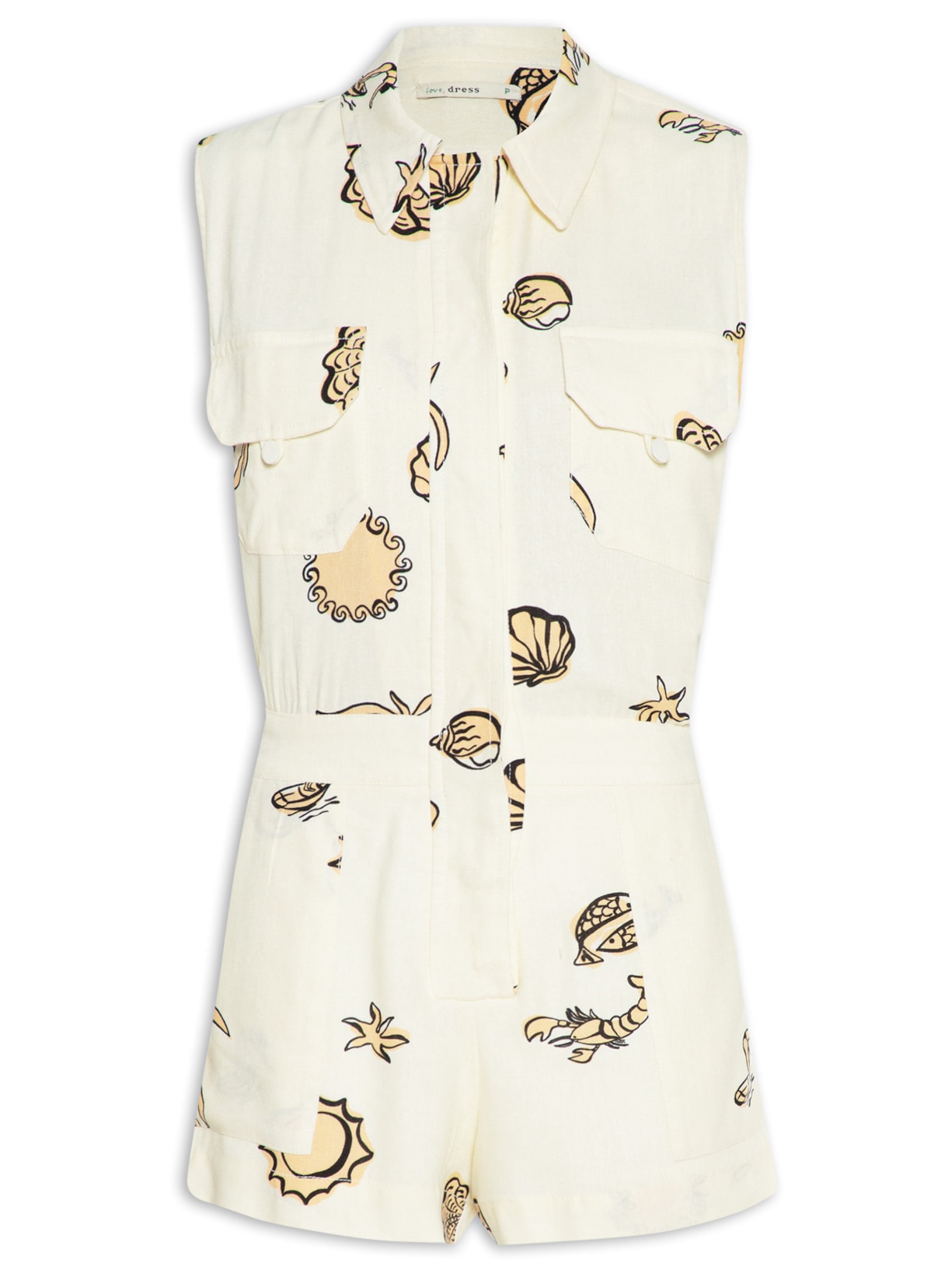 Macaquinho Feminino Estampa Maré Mansa - Off White