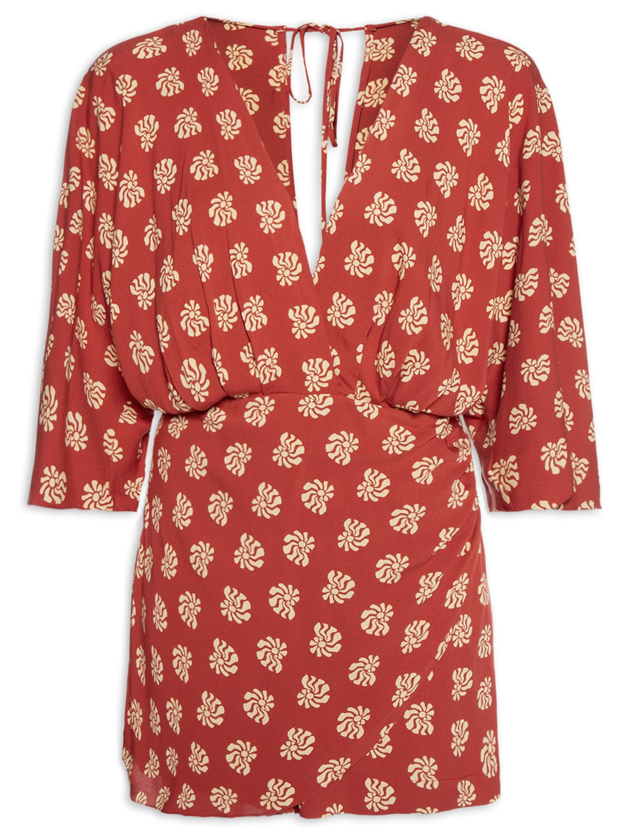 Macaquinho Feminino  Estampa Marisco Vermelho Dress To