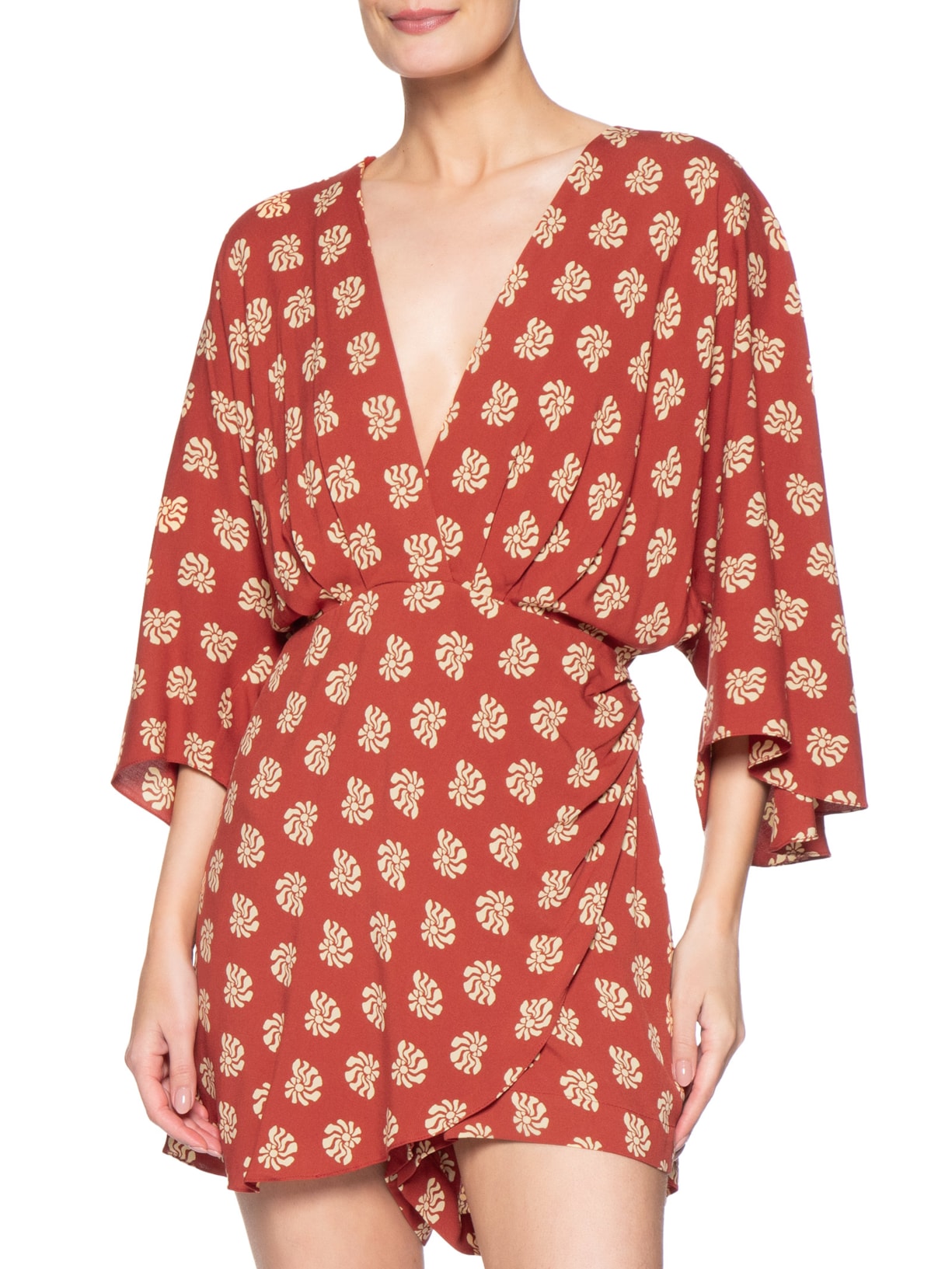 Macaquinho Feminino  Estampa Marisco Vermelho Dress To