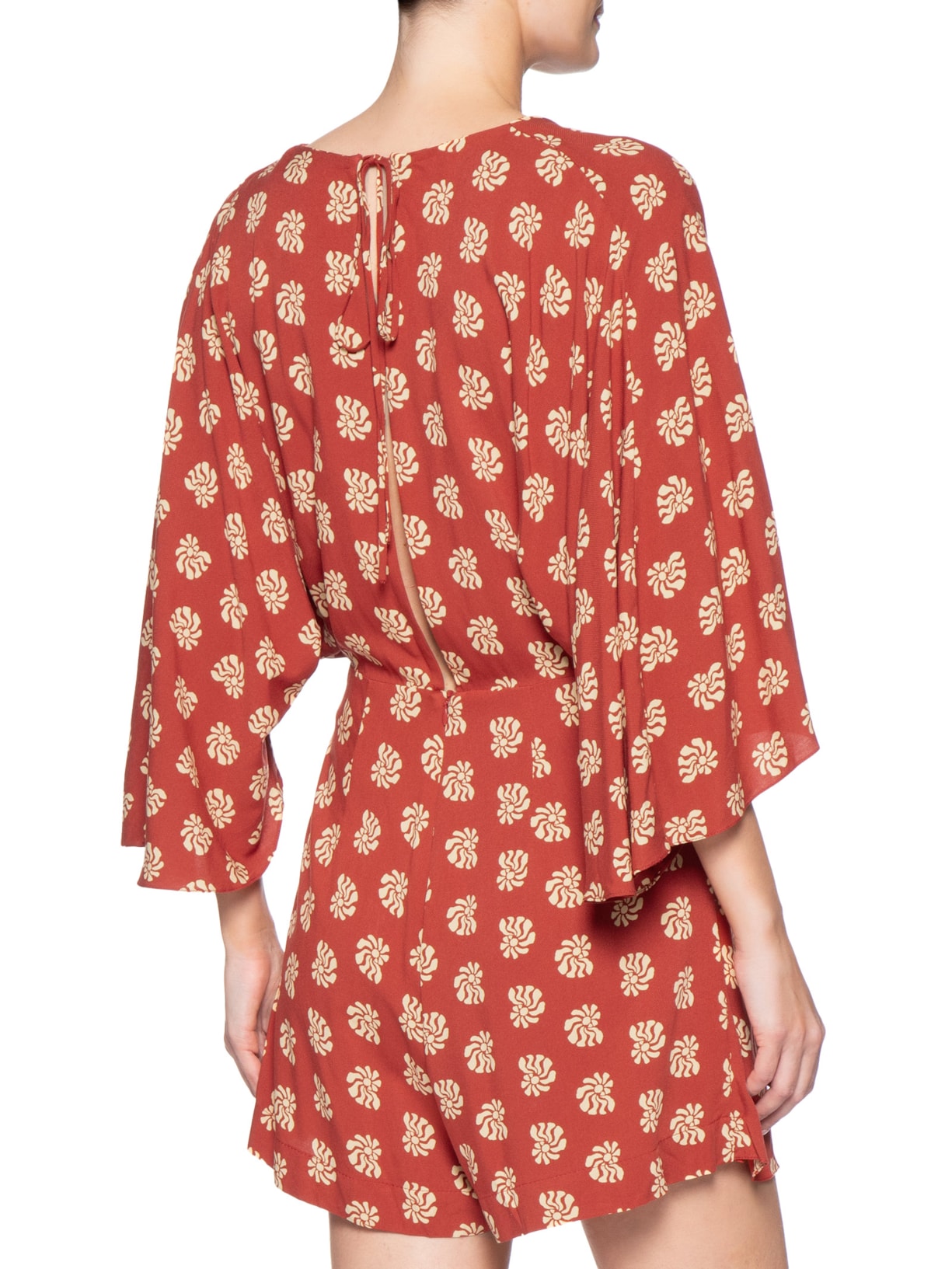 Macaquinho Feminino  Estampa Marisco Vermelho Dress To