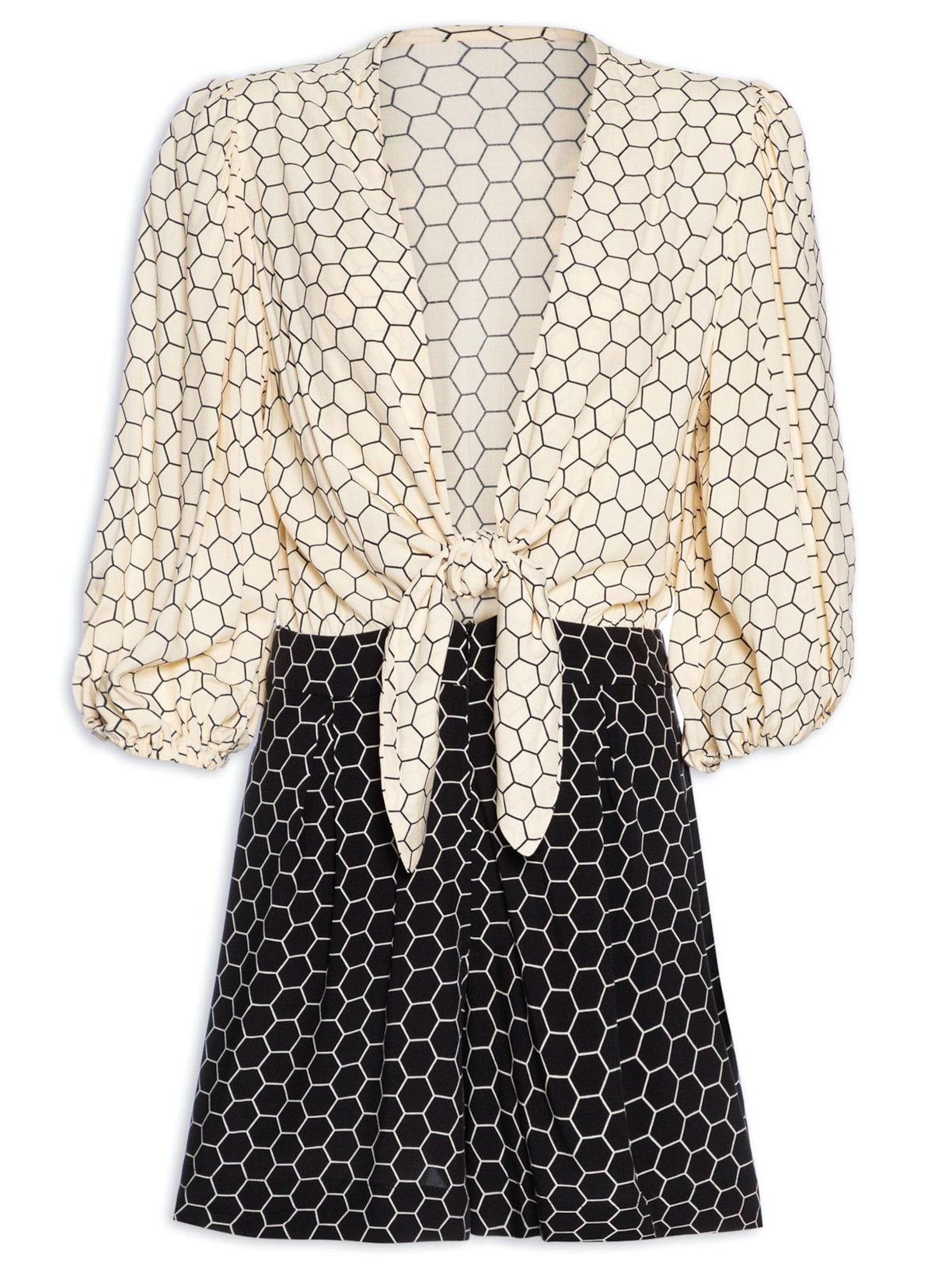 Macaquinho Feminino Estampa Mel - Preto