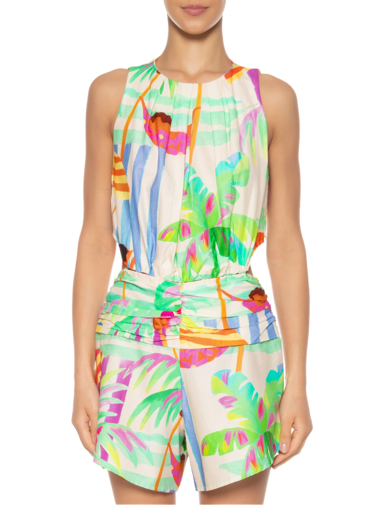 Macaquinho Feminino Férias Bege Farm