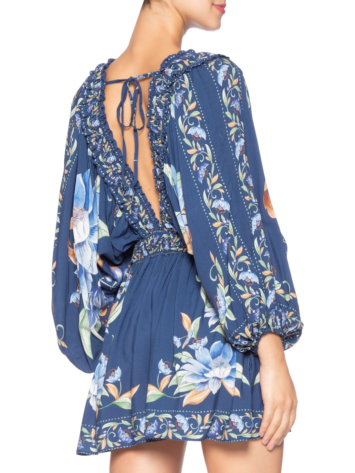 Macaquinho Feminino Floral Ana Azul Farm