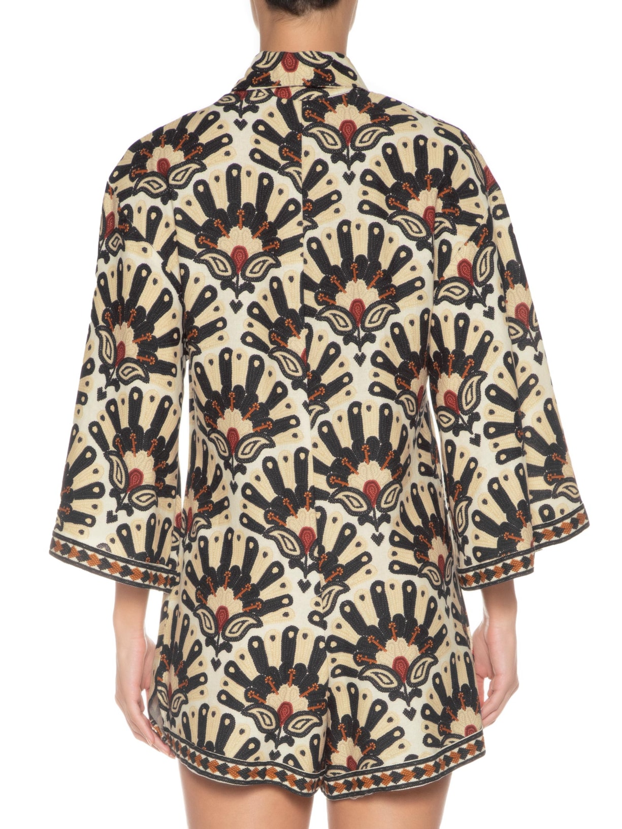 Macaquinho Feminino Leque De Flor Bege Farm