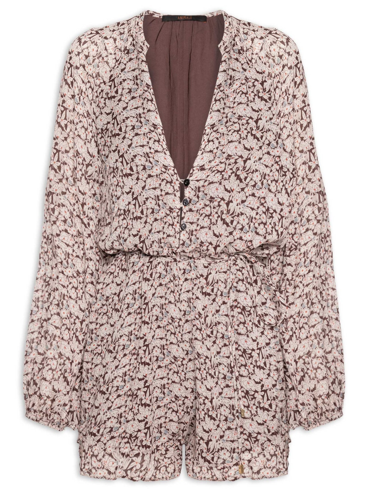 Macaquinho Feminino Liberty Chelsea Marrom Animale