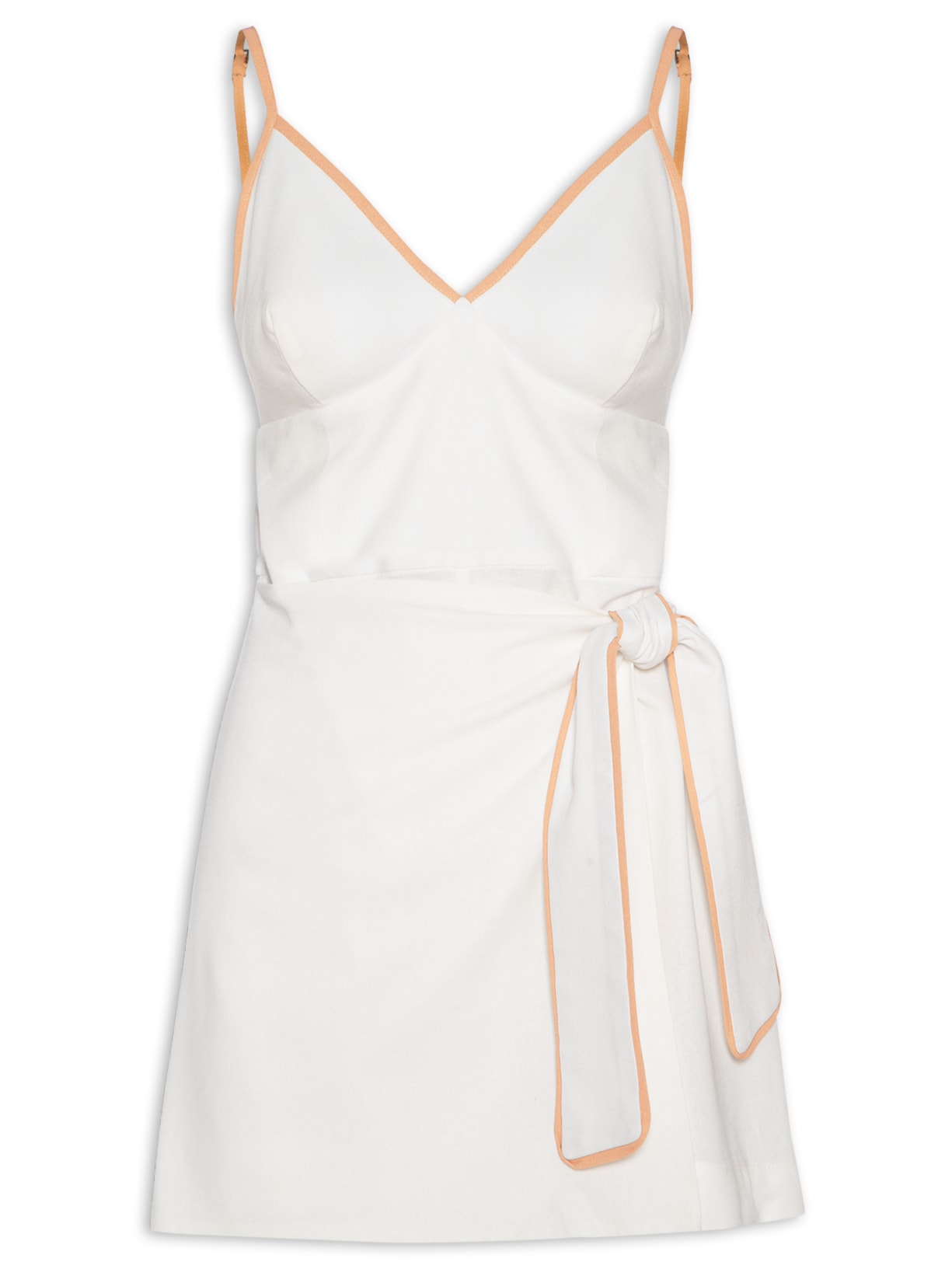 Macaquinho Feminino Linho Viés Branco Dress To