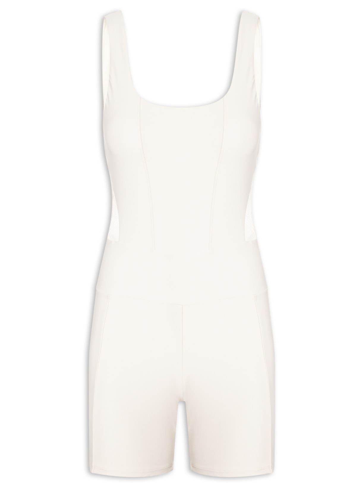 Macaquinho Feminino Liso Branco Body For Sure