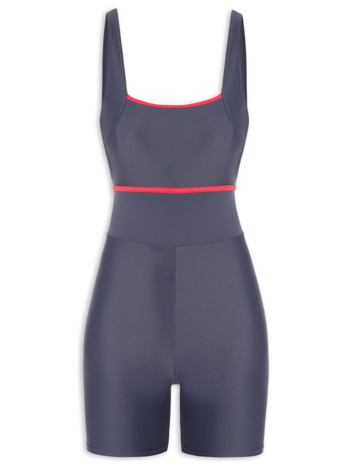 Macaquinho Feminino Liso Cinza Body For Sure