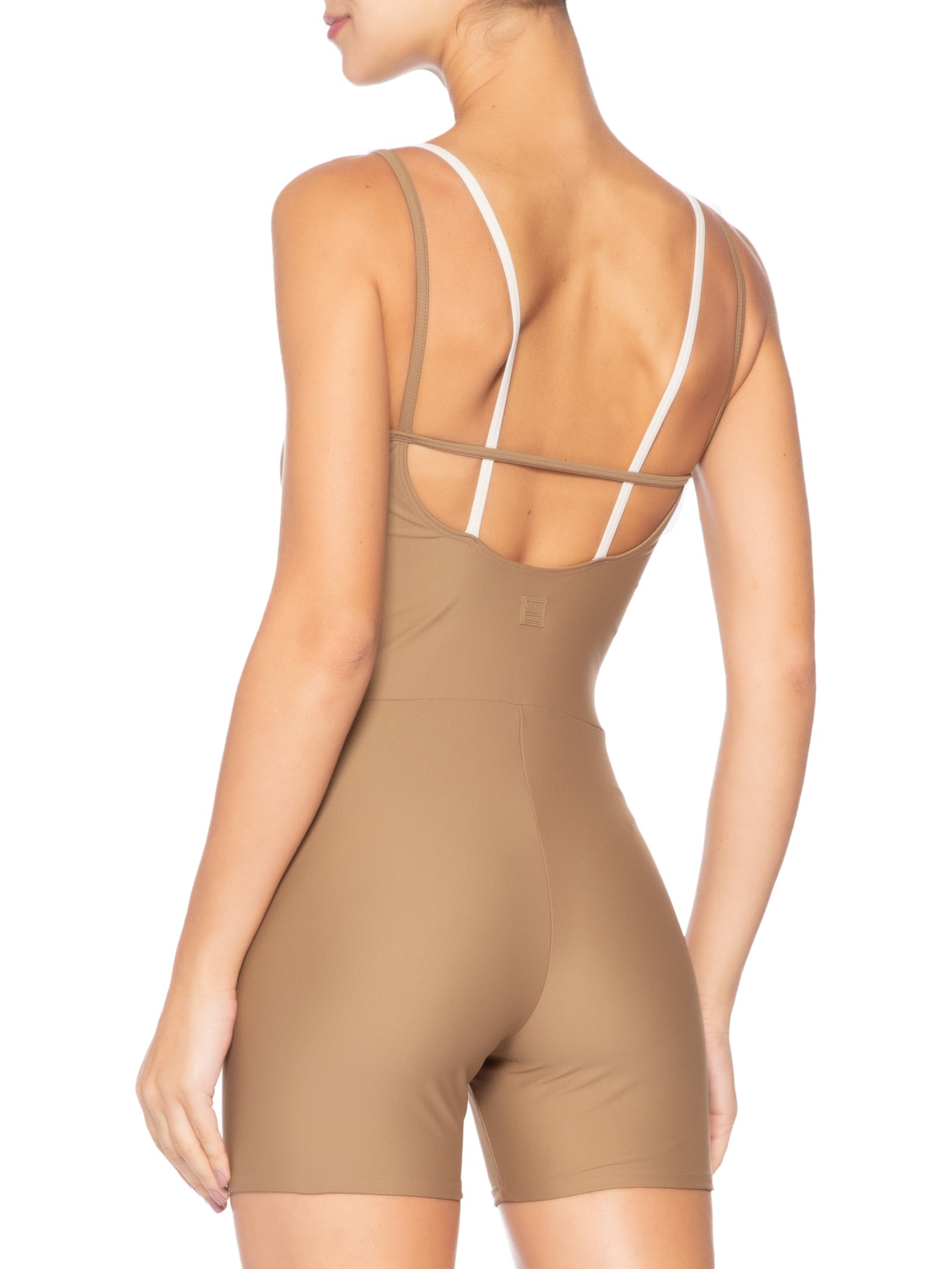 Macaquinho Feminino Liso Marrom Body For Sure