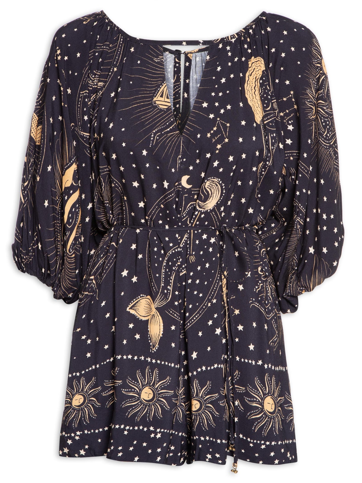 Macaquinho Feminino Mapa Astral - Preto