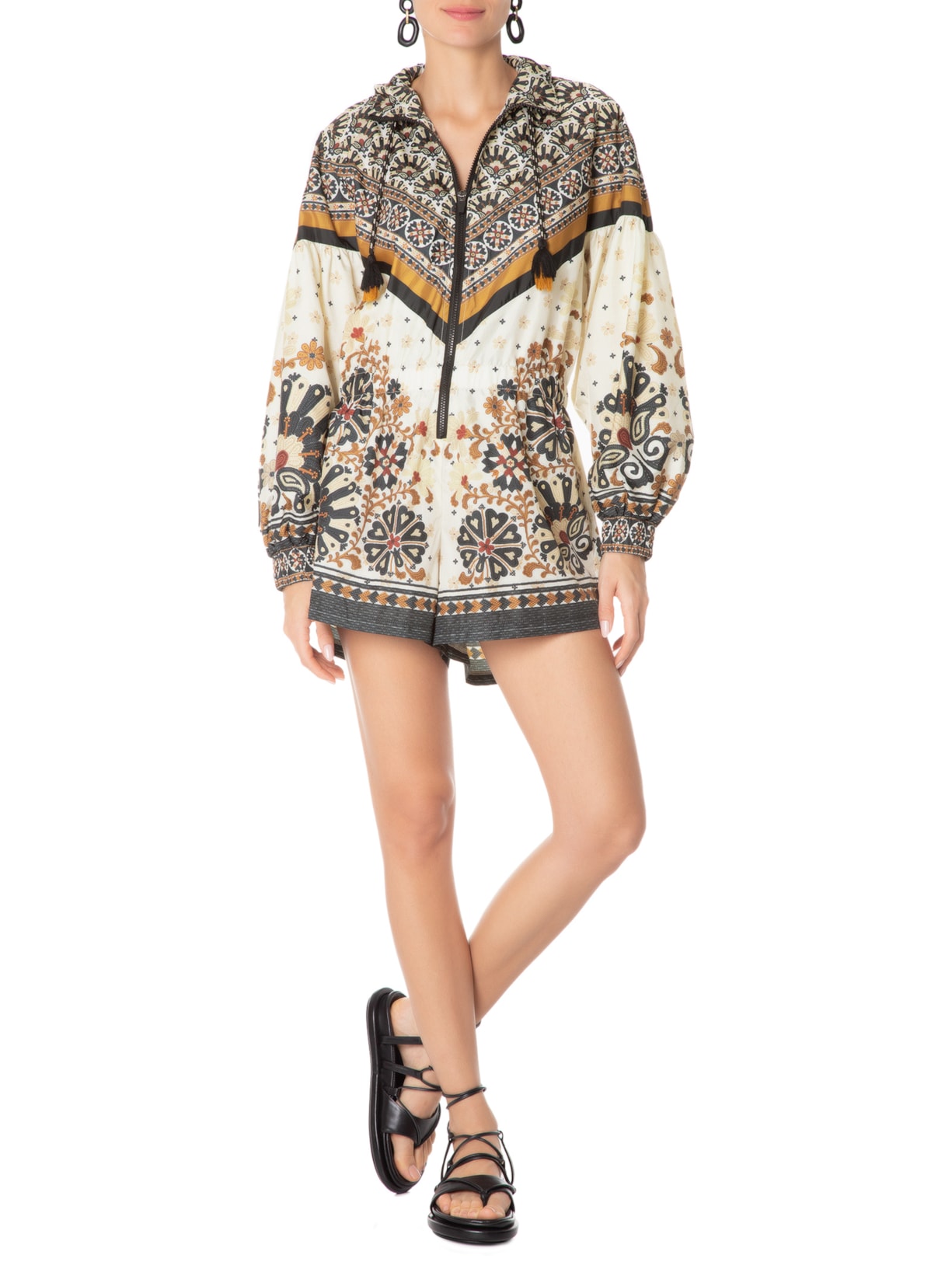 Macaquinho Feminino Nylon Doralice Bege Farm