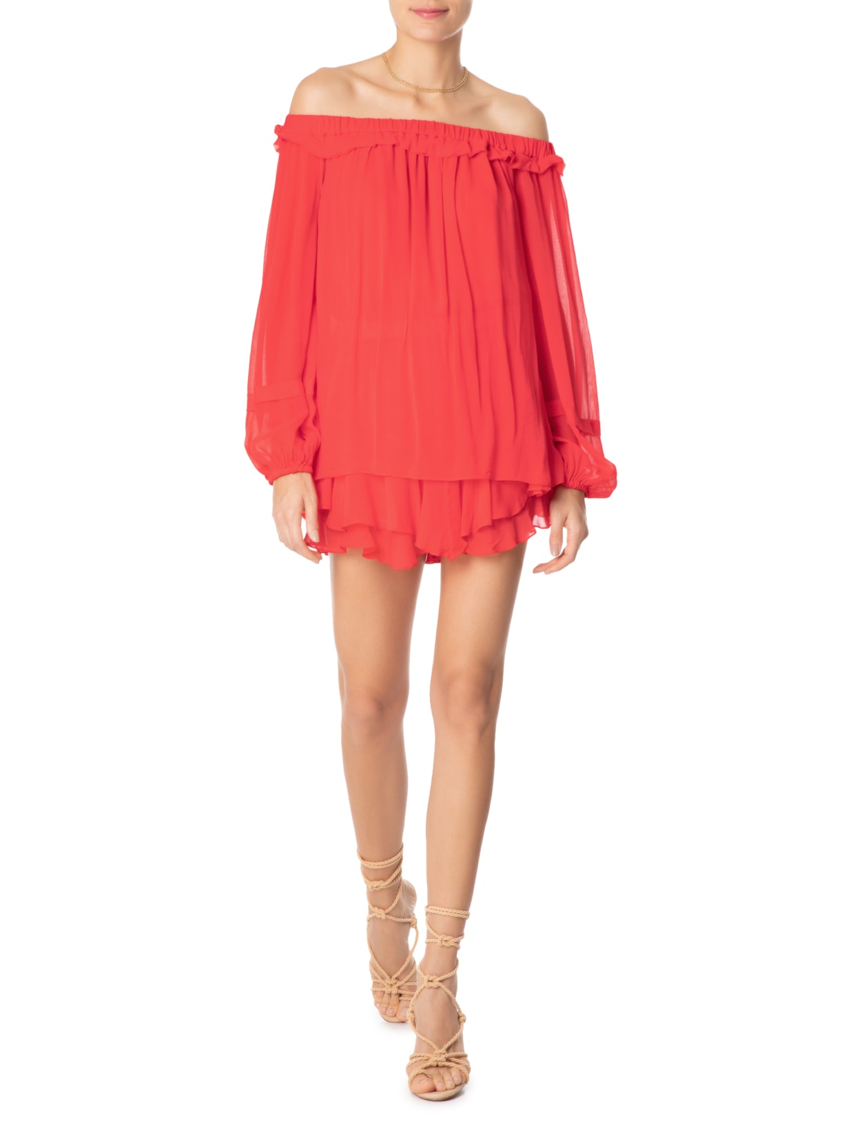 Macaquinho Feminino Ombro à Ombro Cayenne Vermelho Animale