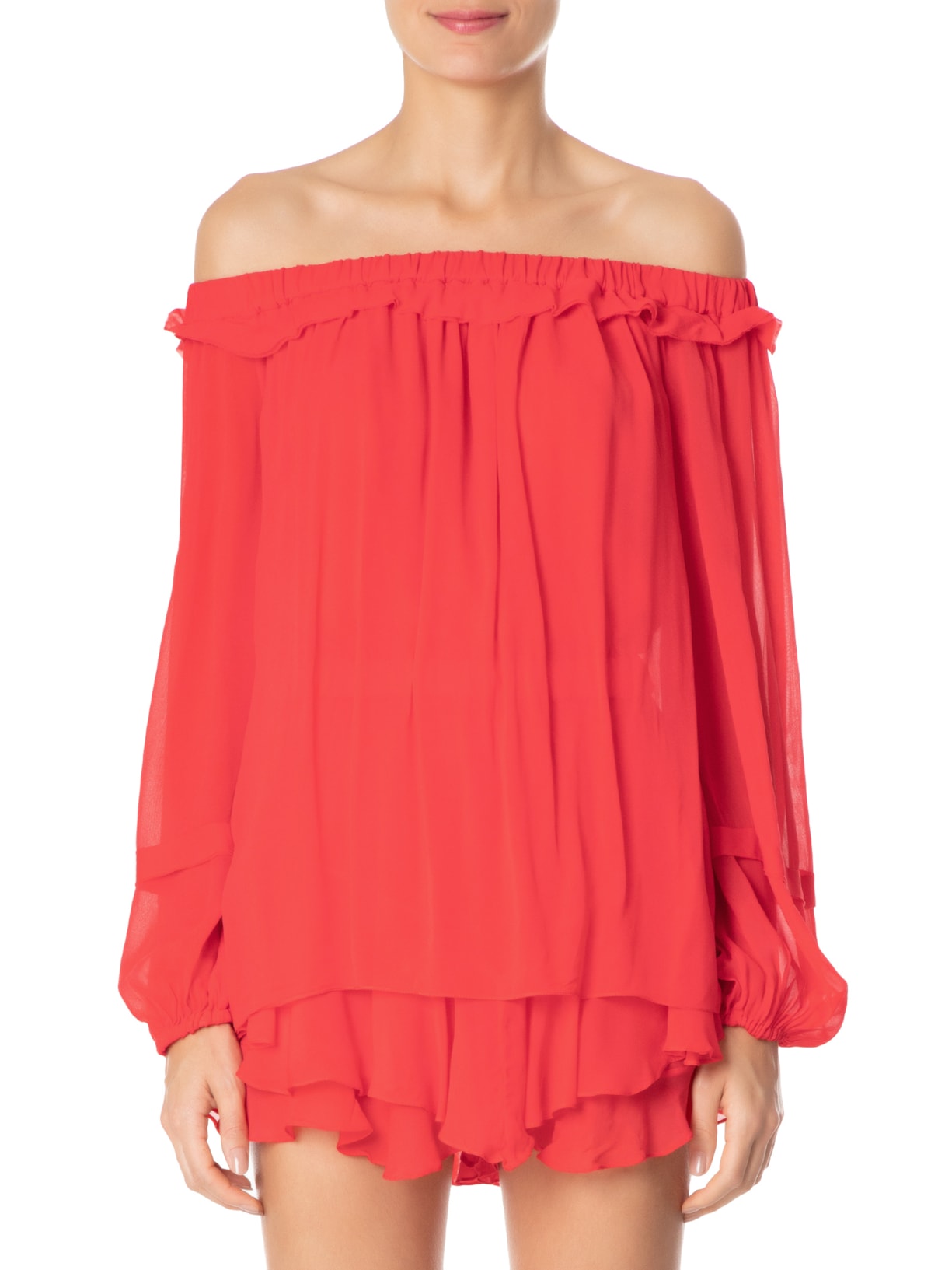 Macaquinho Feminino Ombro à Ombro Cayenne Vermelho Animale