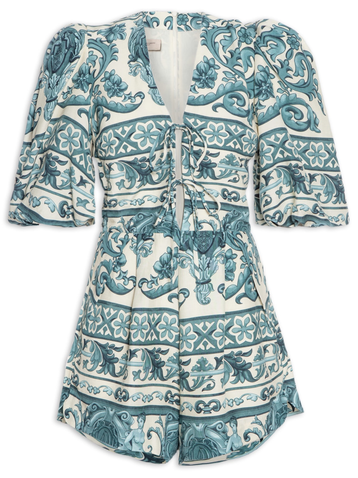 Macaquinho Feminino Playsuit Curto Hera Azul Adriana Degreas