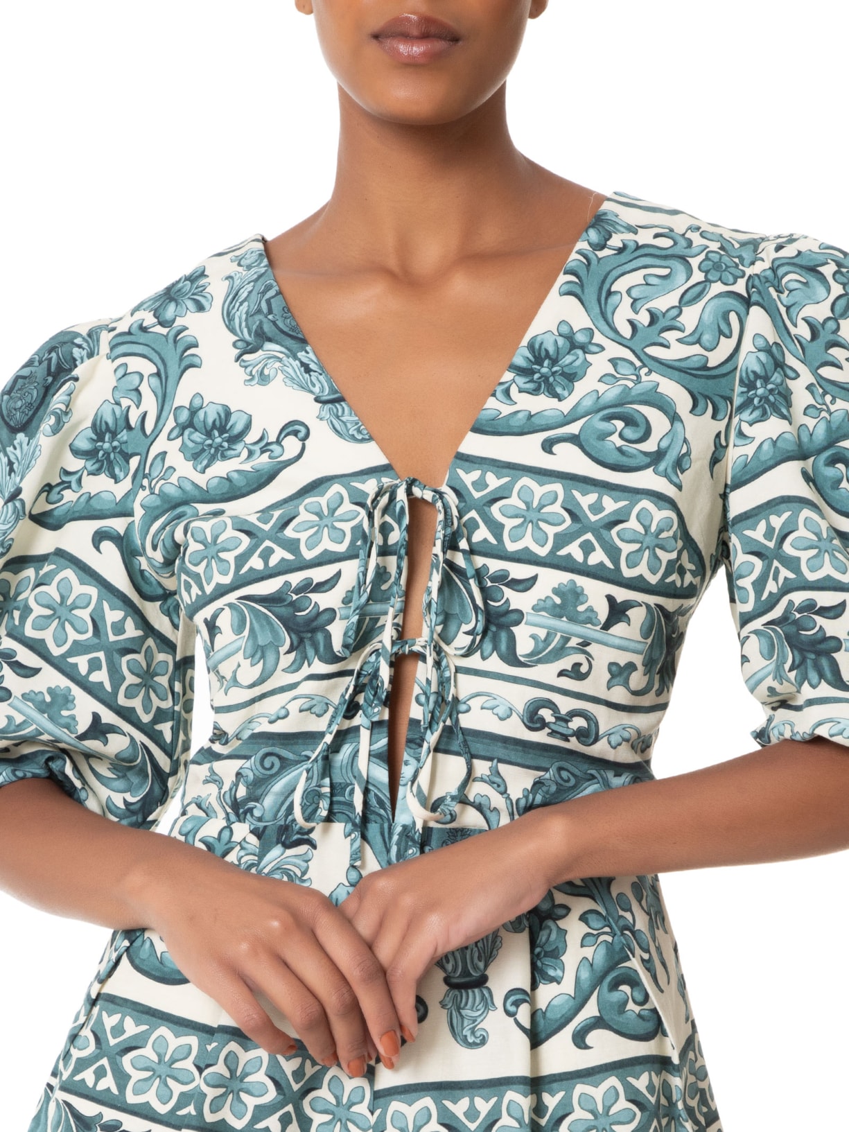 Macaquinho Feminino Playsuit Curto Hera Azul Adriana Degreas