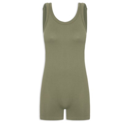 Macaquinho Feminino Poliamida Canelada - Verde