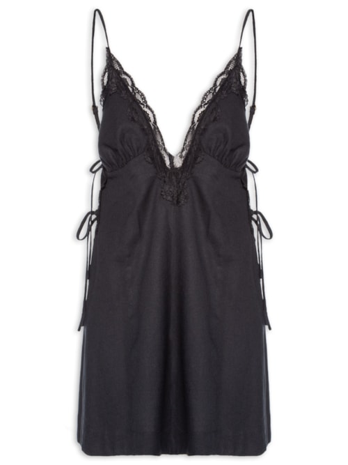 Macaquinho Feminino Renda - Preto