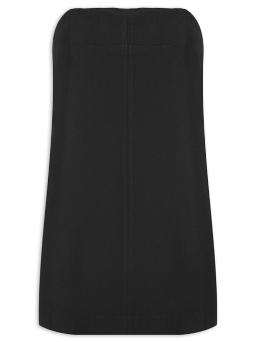 Macaquinho Feminino Sem Alça Crepe - Preto