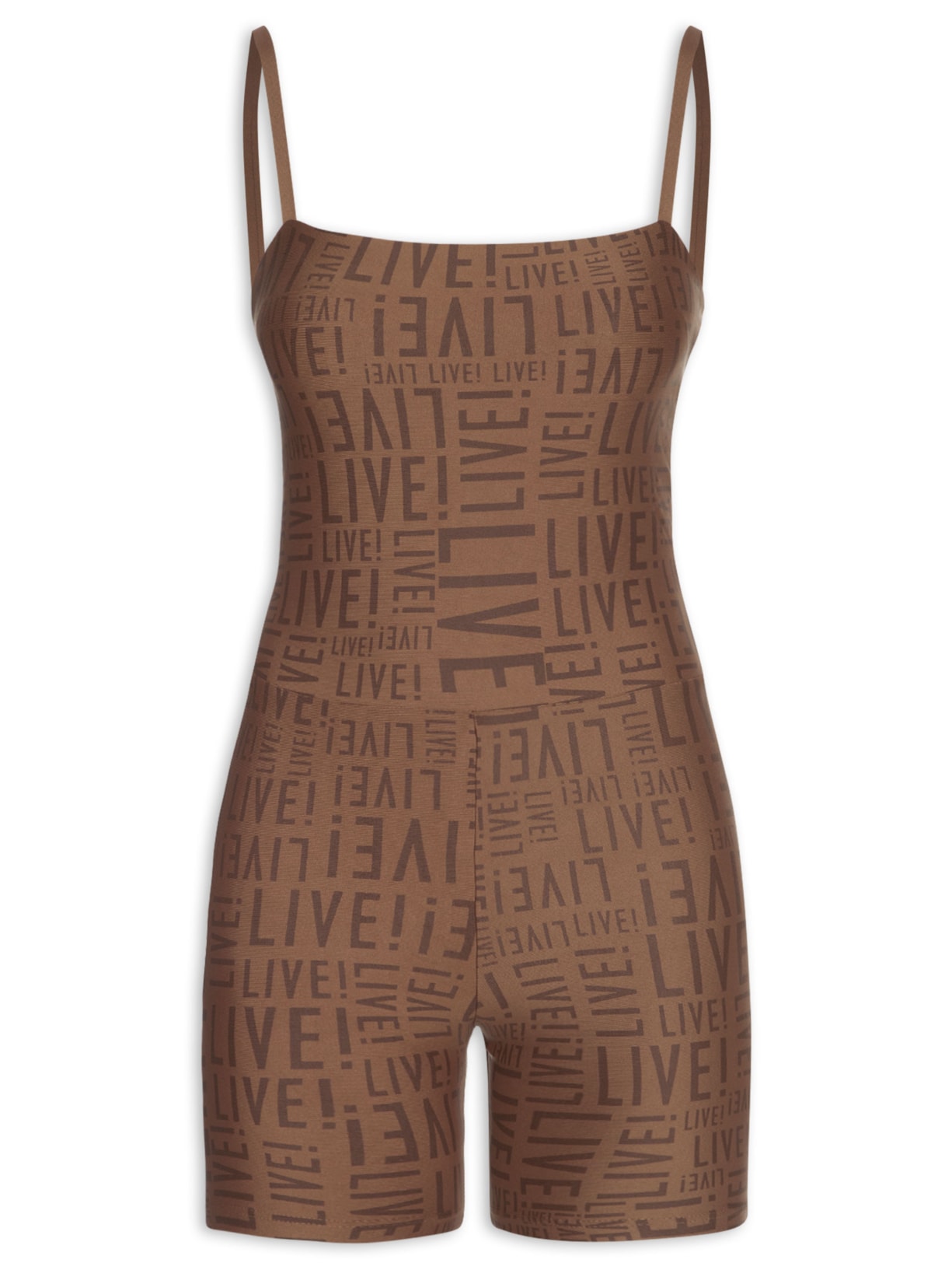 Macaquinho Feminino Shorts - Marrom