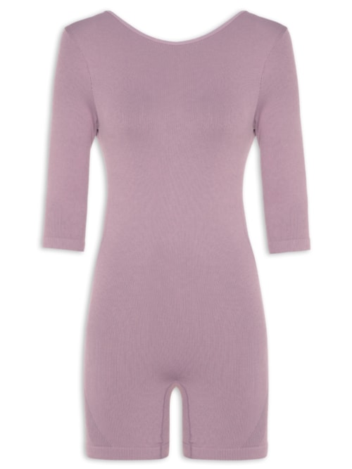 Macaquinho Feminino Shorts Seamless Knit - Roxo
