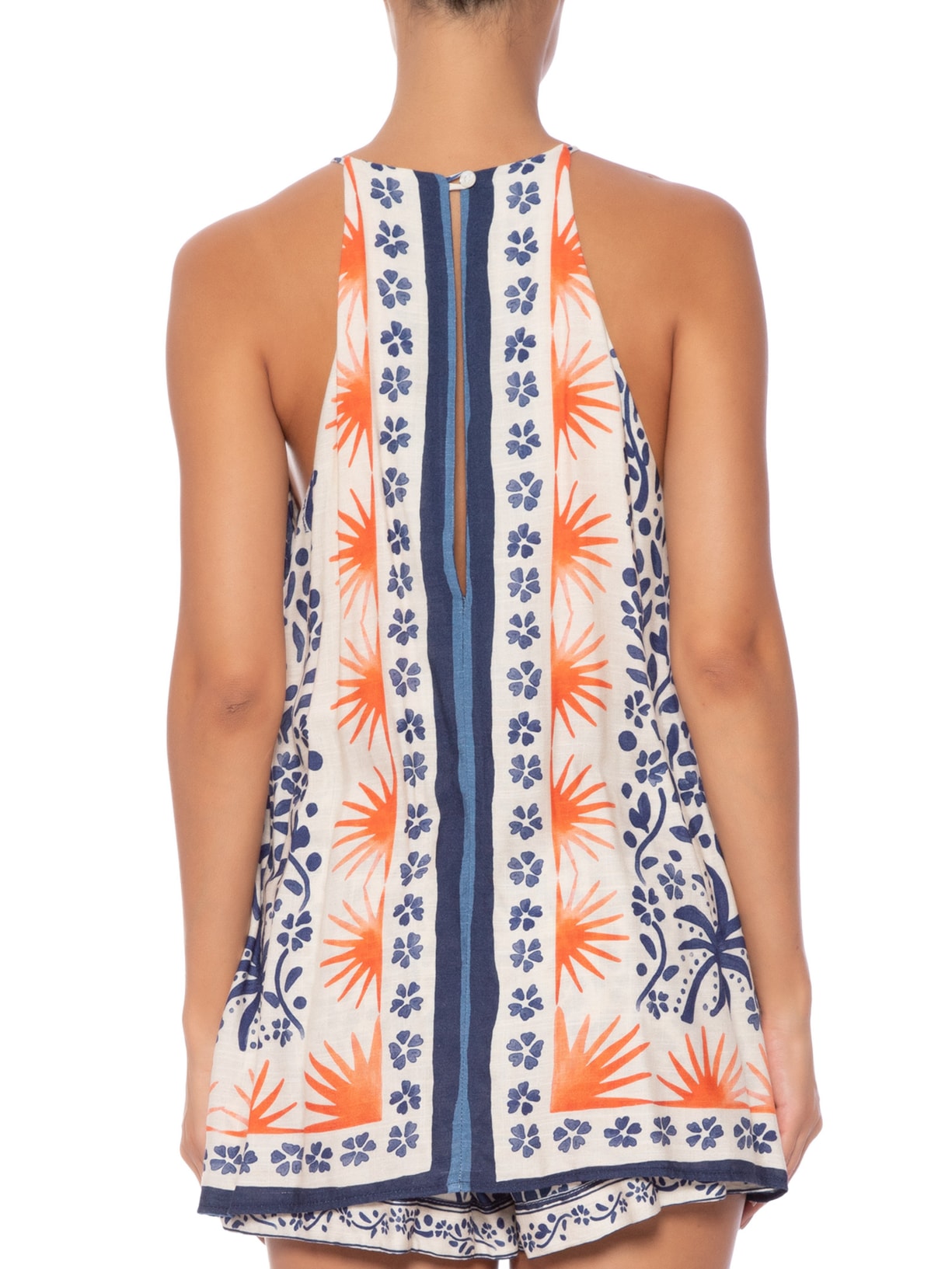 Macaquinho Feminino Tarde De Verão Azul Farm