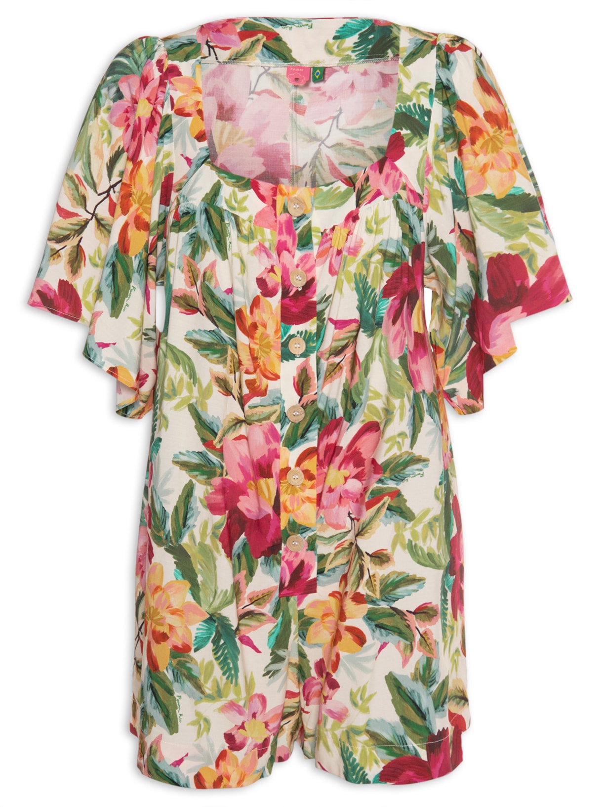 Macaquinho Floral Pintado - Rosa