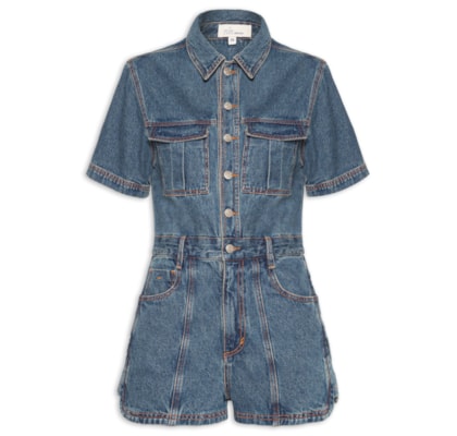 Macaquinho Jeans Dries - Azul
