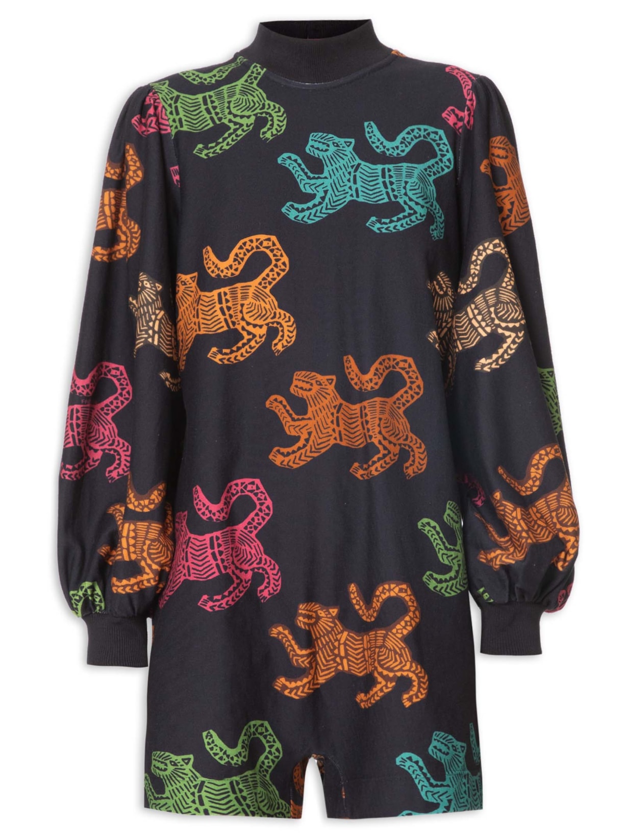 Macaquinho Moletom Pasadena Onça - Preto