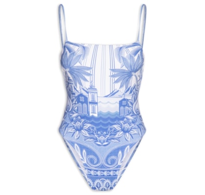 Maiô Afeto Tropical - Azul