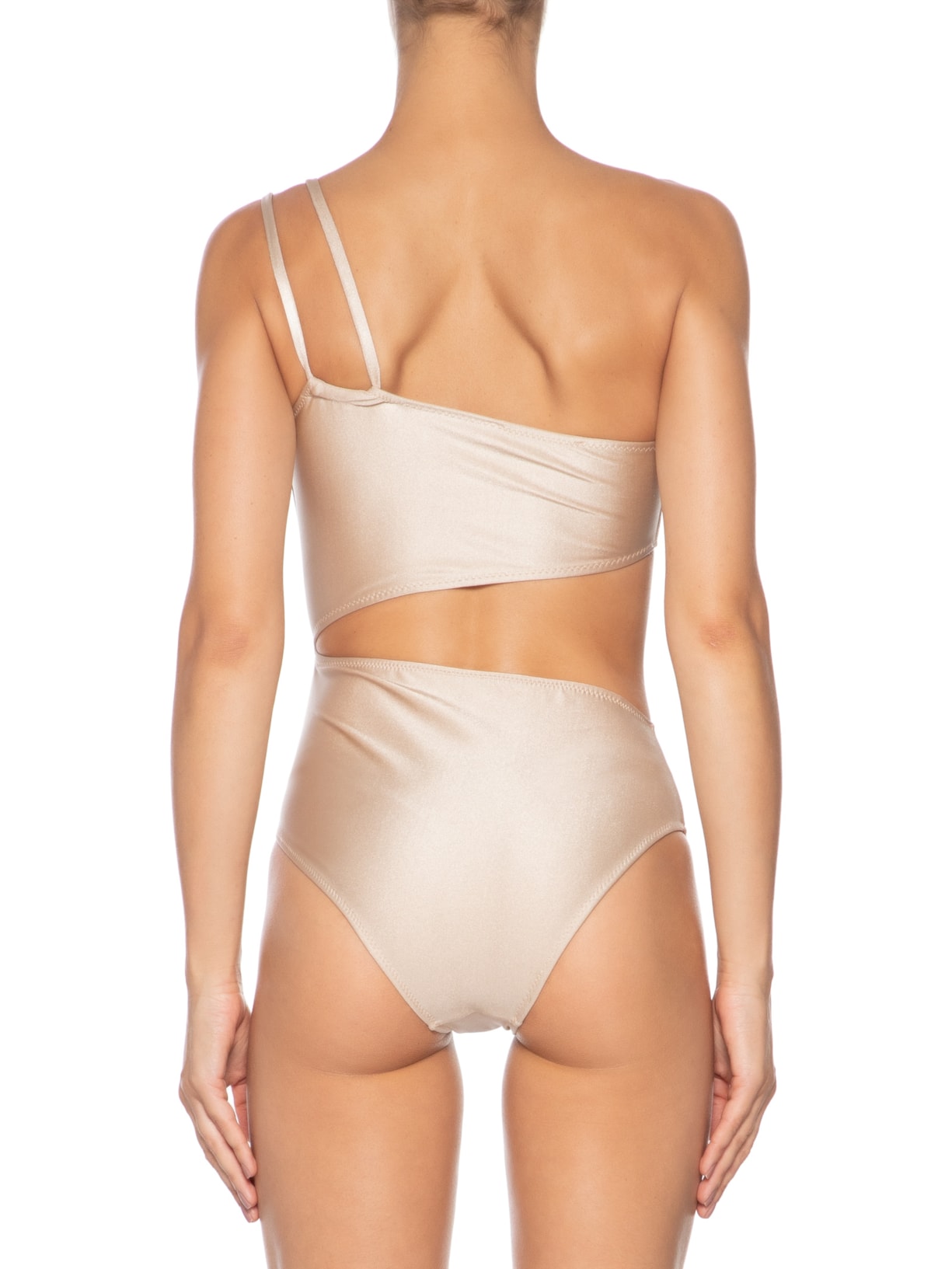 Maiô Assimétrico Com Recortes Bege '2Essential