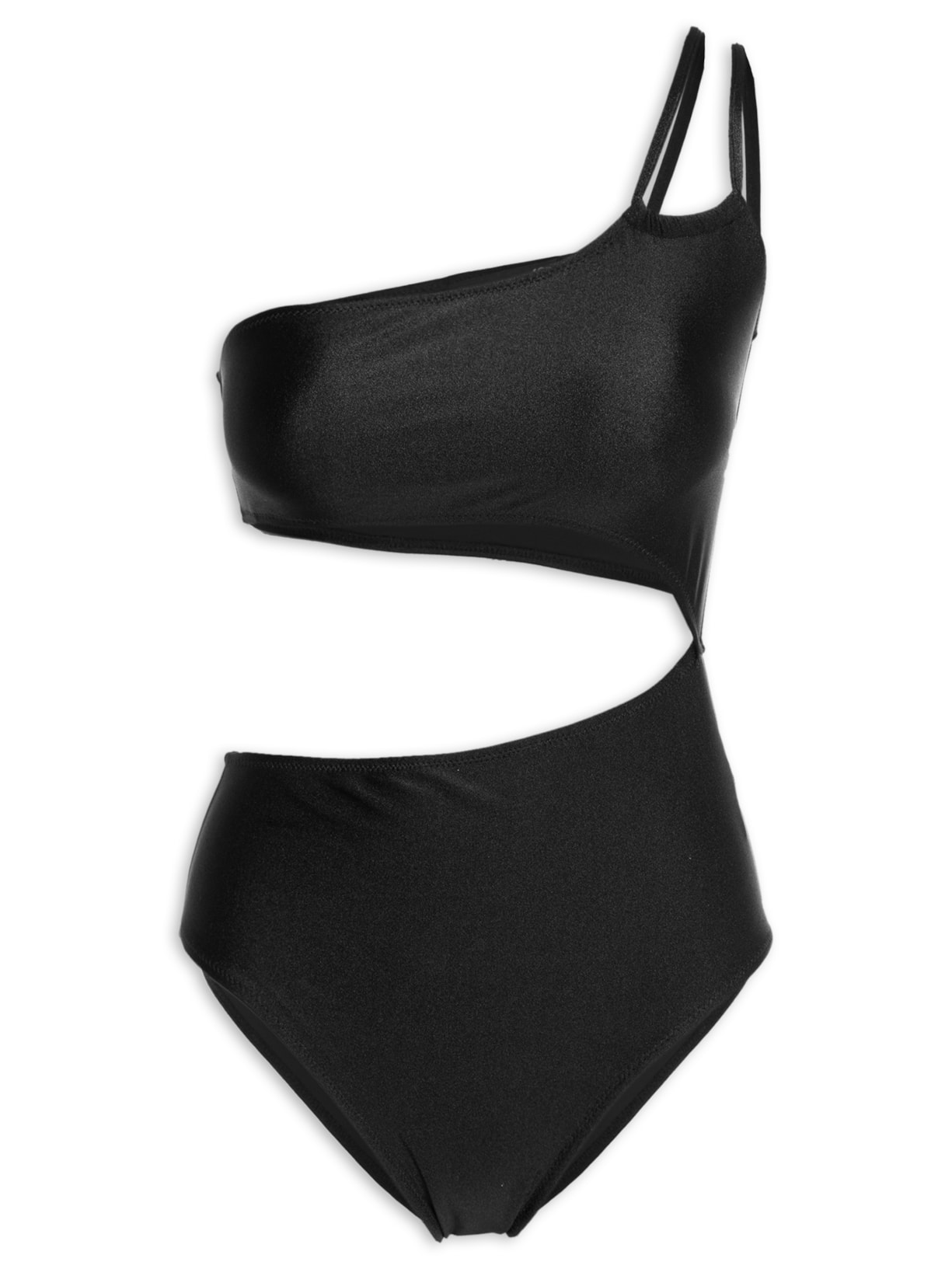 Maiô Assimétrico Com Recortes - Preto