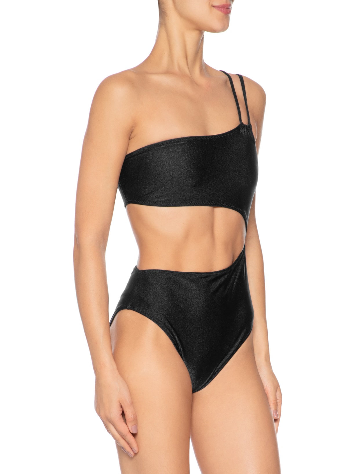 Maiô Assimétrico Com Recortes Preto '2Essential