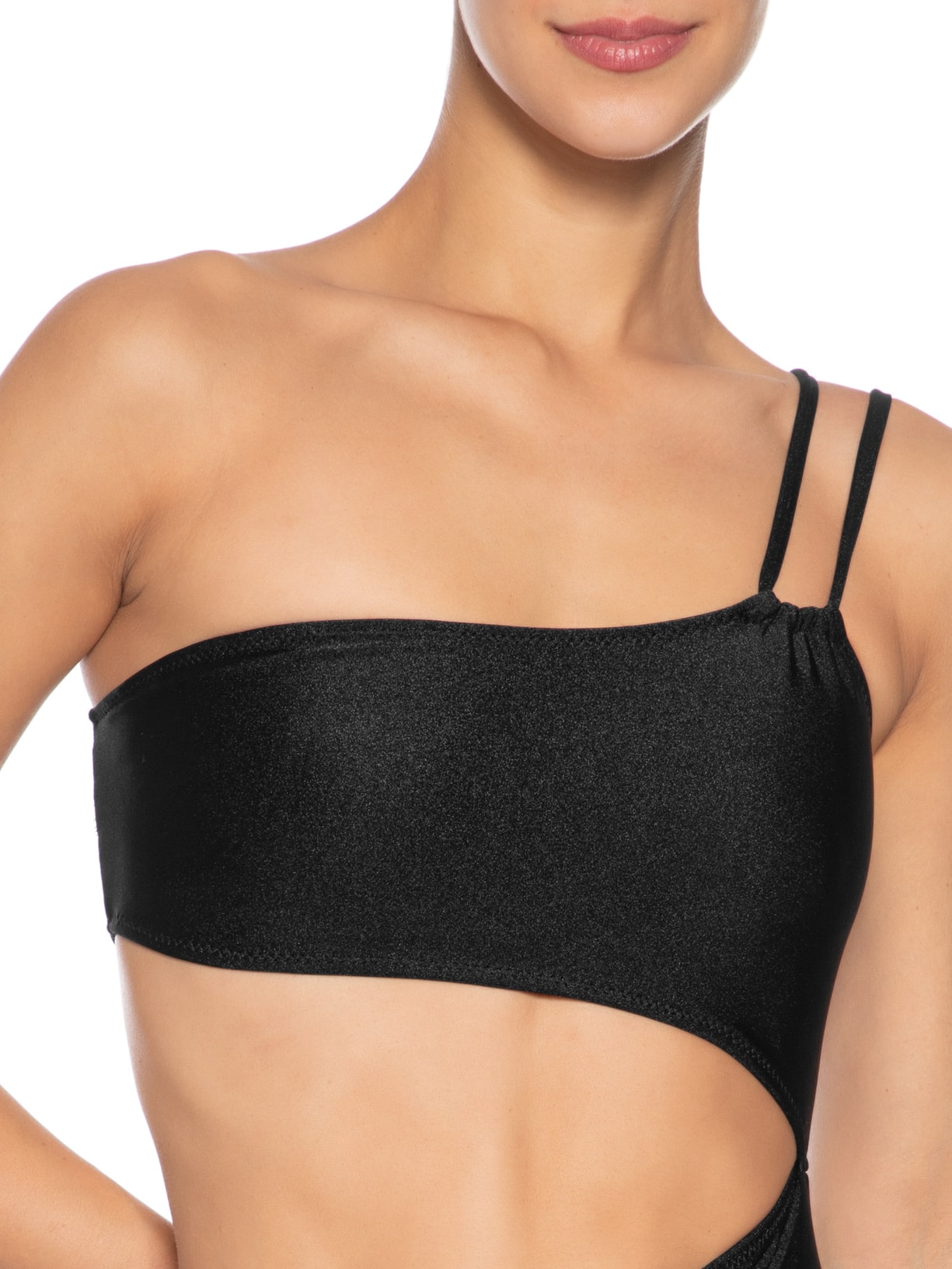 Maiô Assimétrico Com Recortes Preto '2Essential