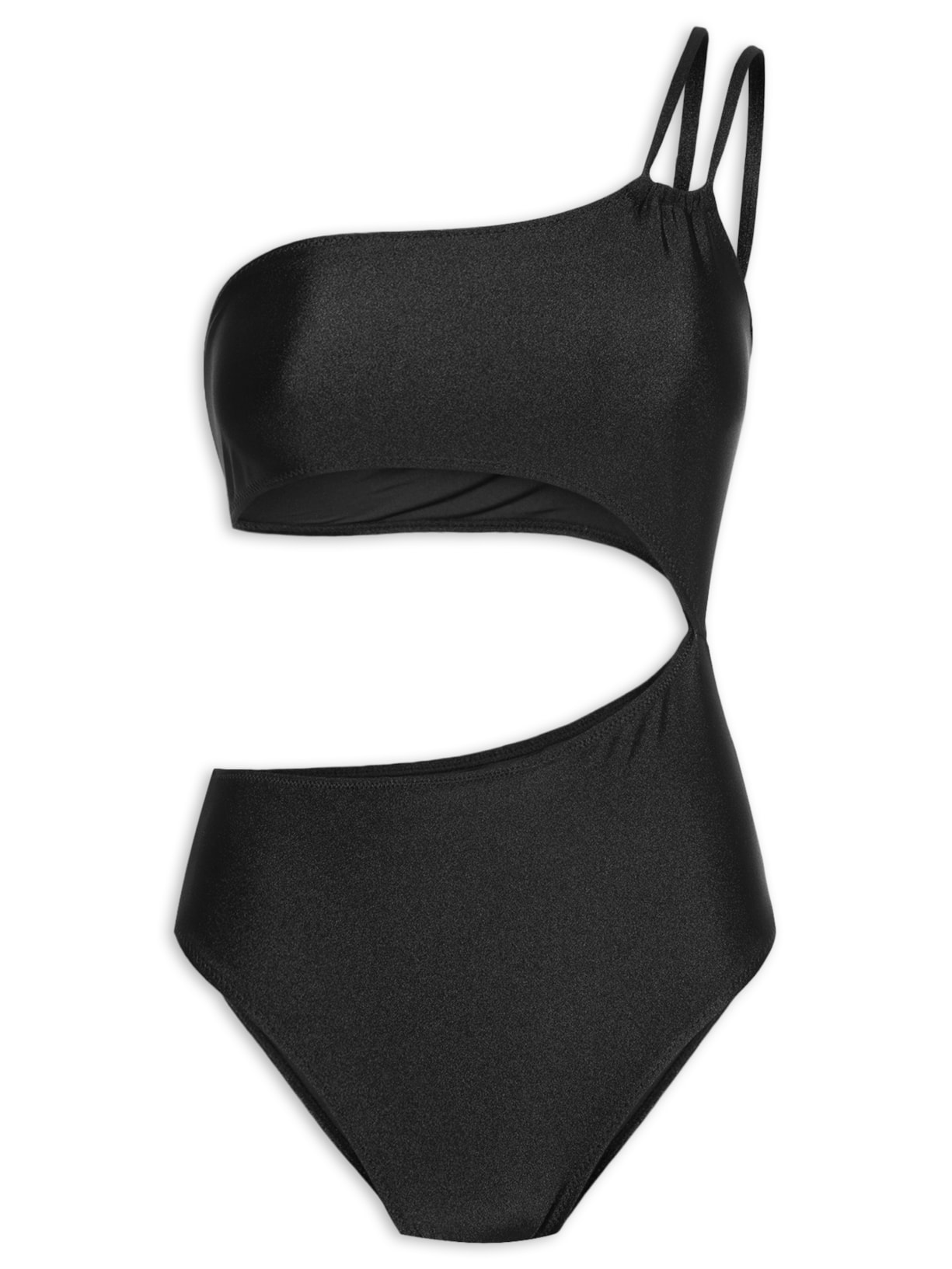 Maiô Assimétrico Com Recortes Preto '2Essential