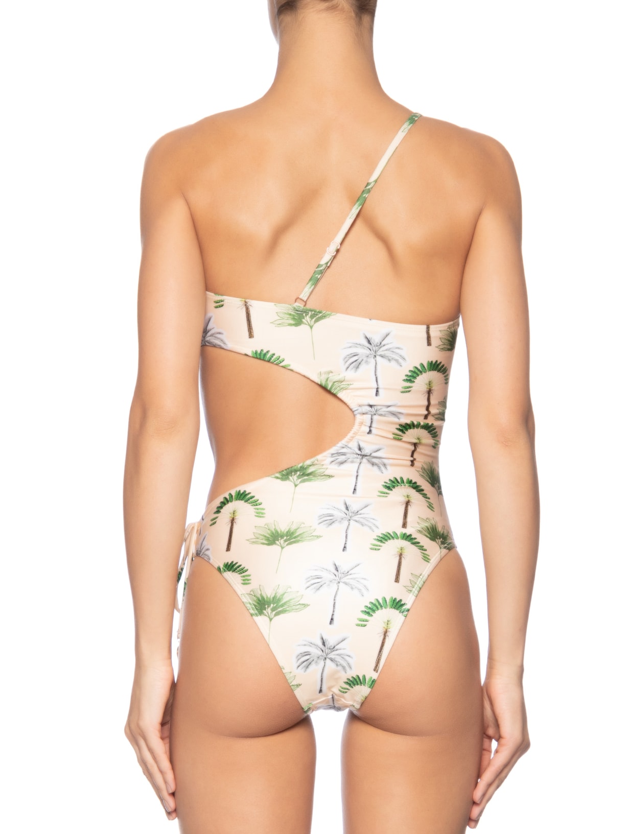 Maiô Assimétrico Estampado Bege Mktbeach