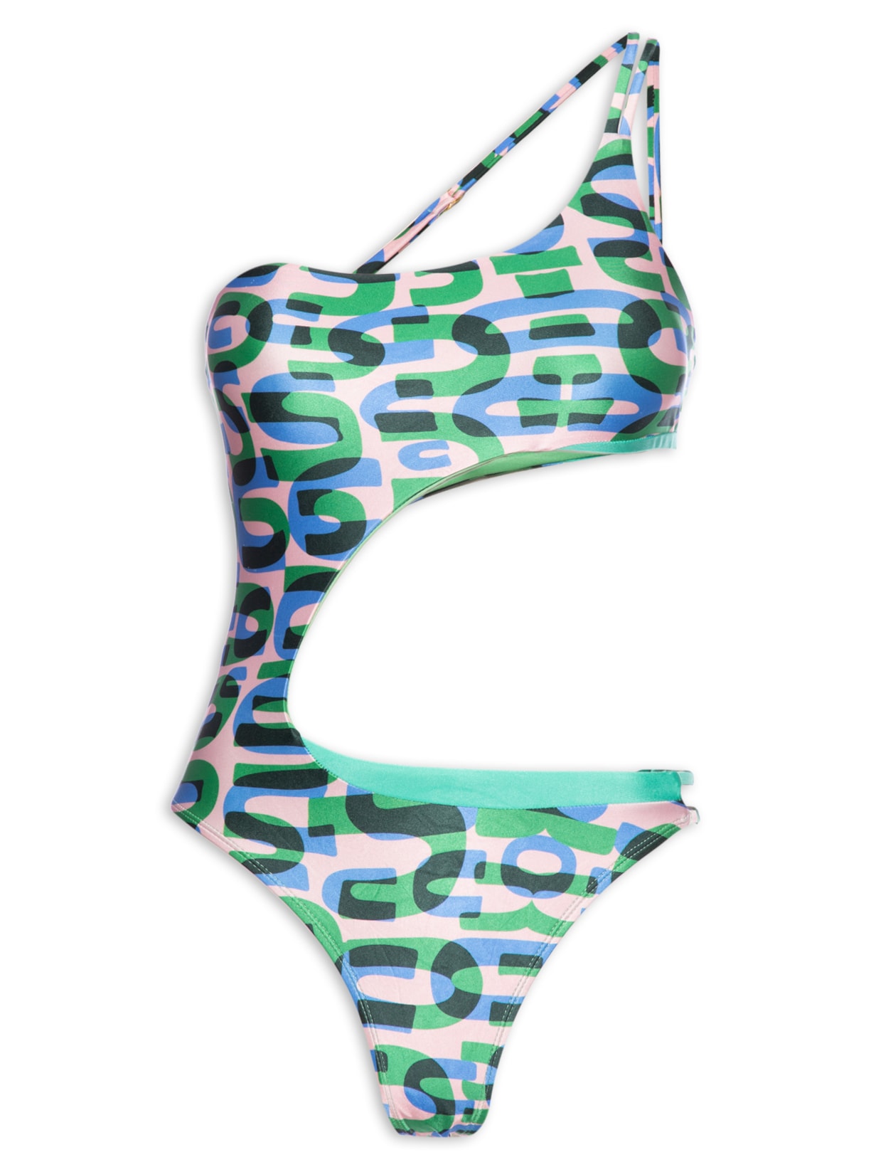 Maiô Assimétrico Estampado - Verde