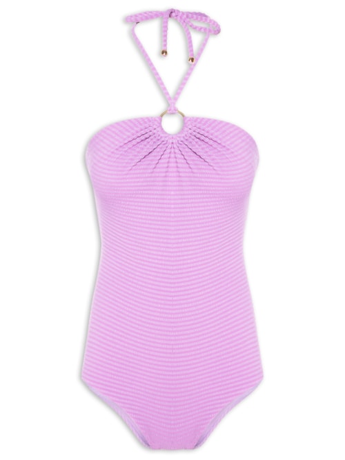 Maiô Bandeau Com Argola - Lilás