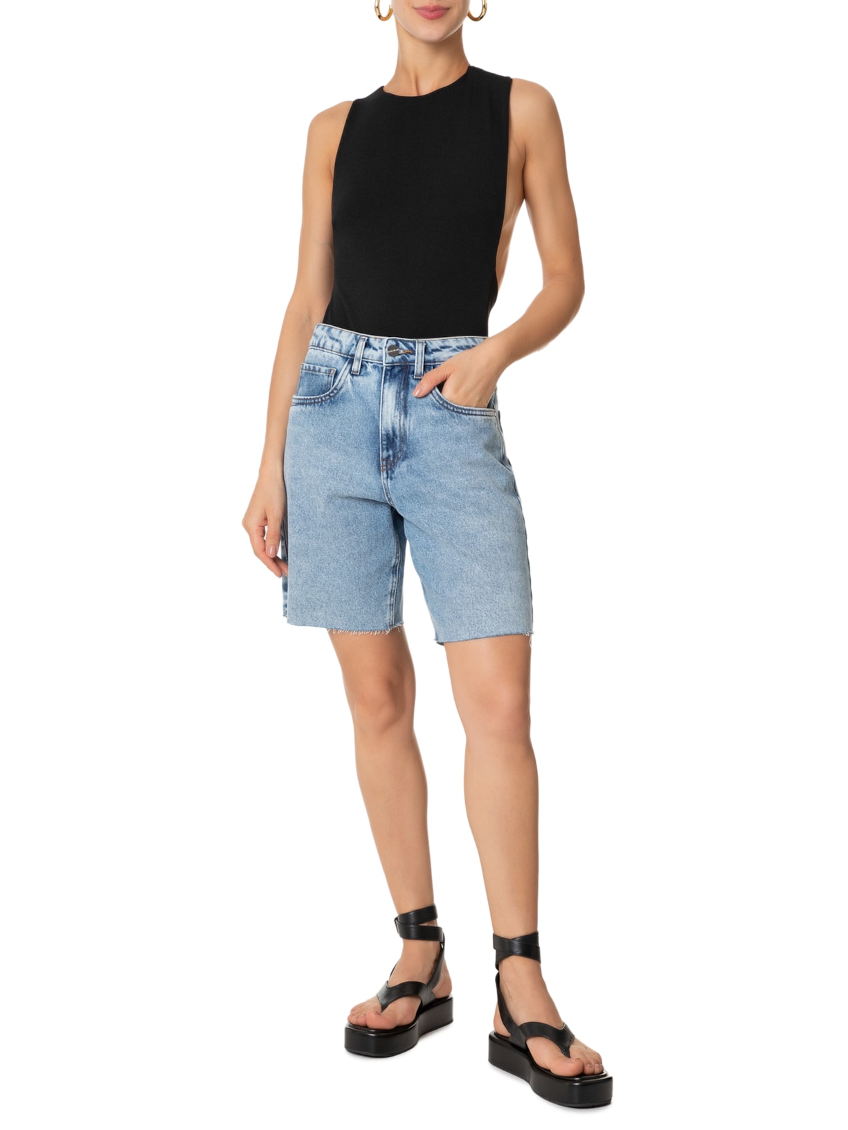 Maiô Barbara Crepe Preto  Haight