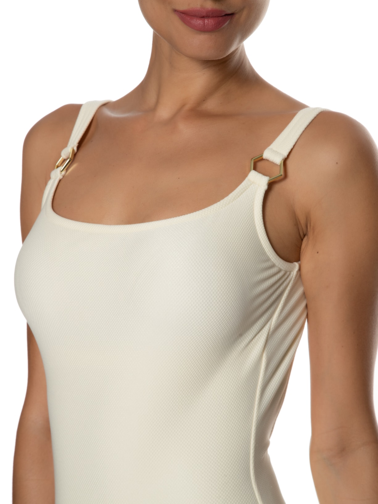 Maiô Básico Colmeia Off White Lenny Niemeyer