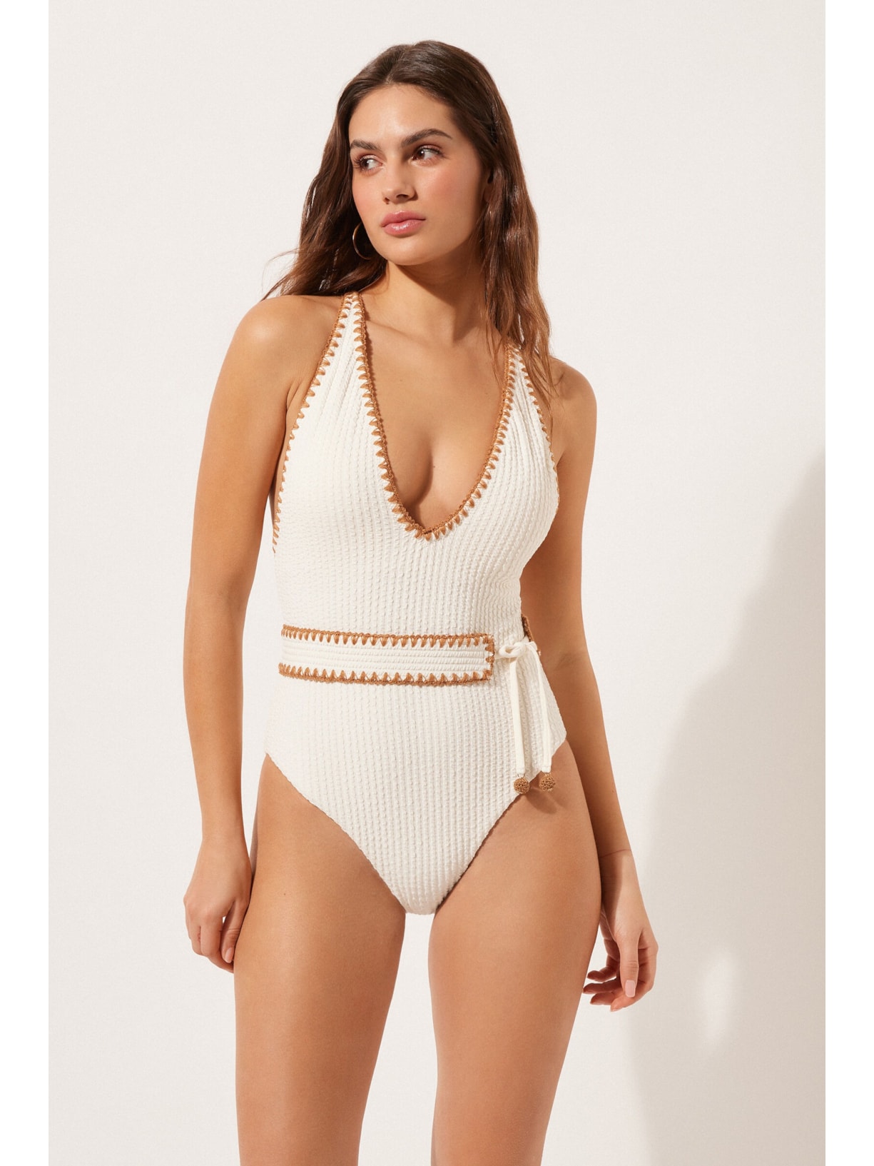 Maiô Bicolor Off-White Calzedonia