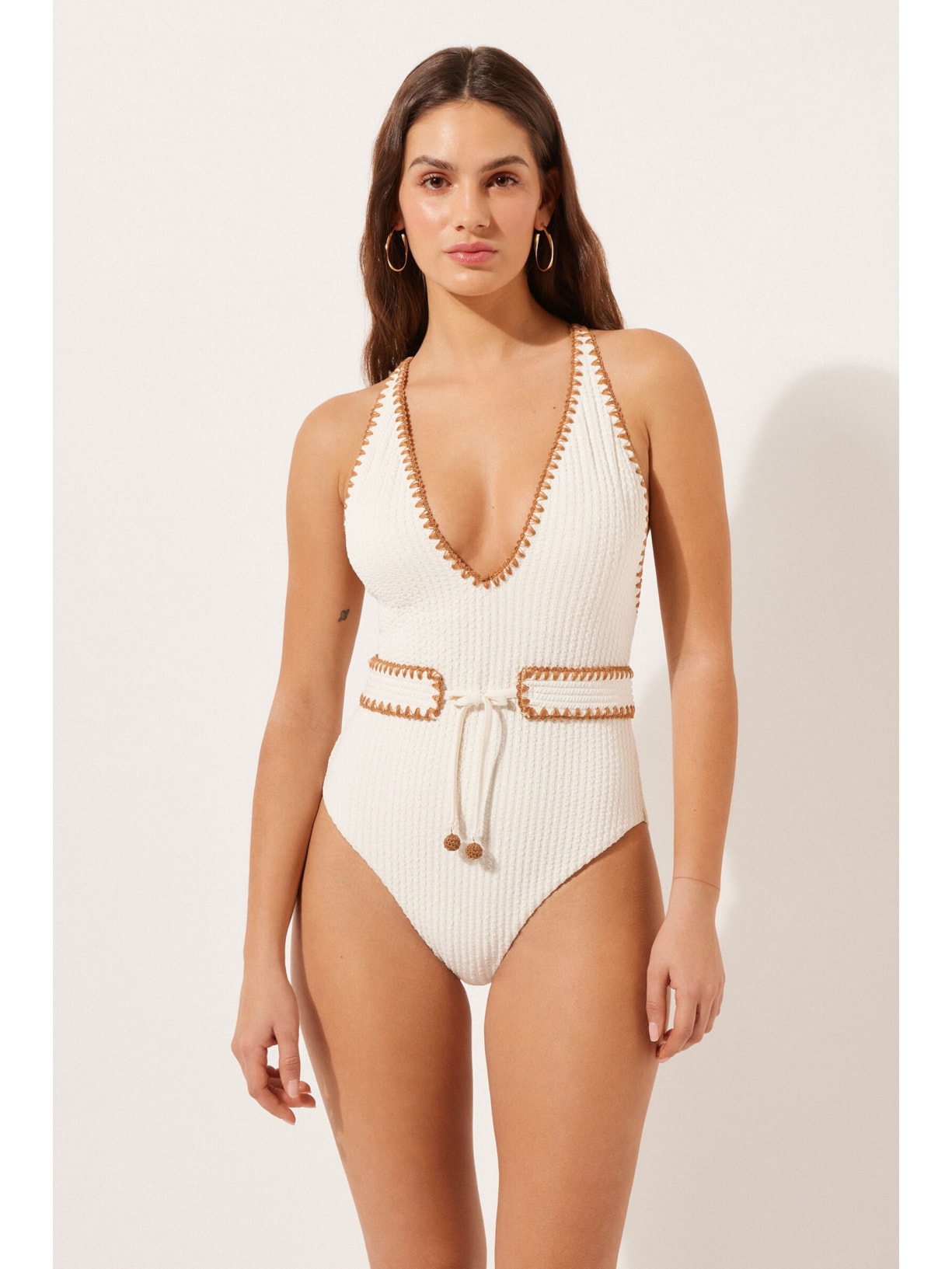 Maiô Bicolor Off-White Calzedonia