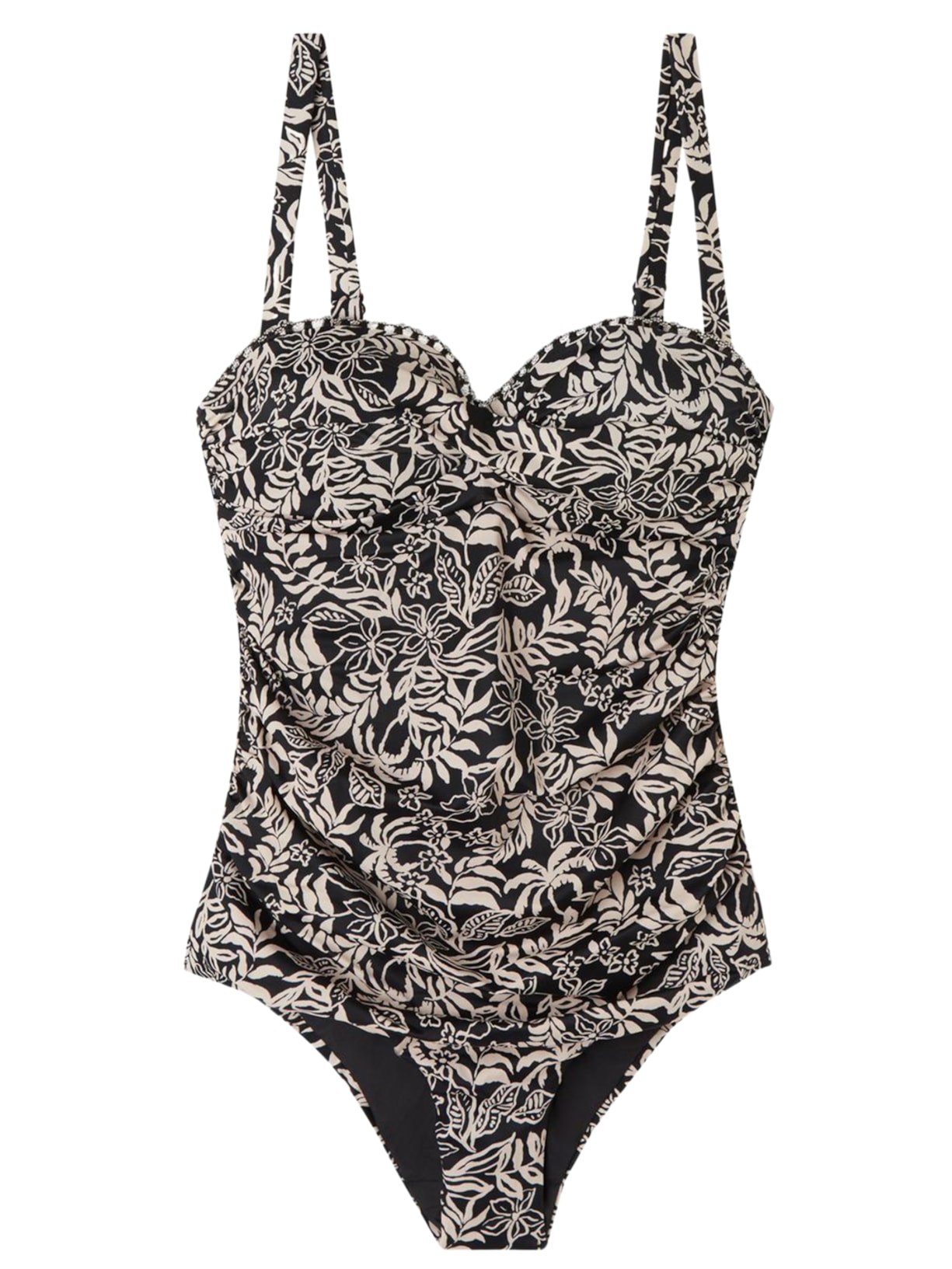 Maiô Botanic Black And White - Preto