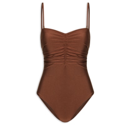 Maiô Com Alça Removível - Marrom