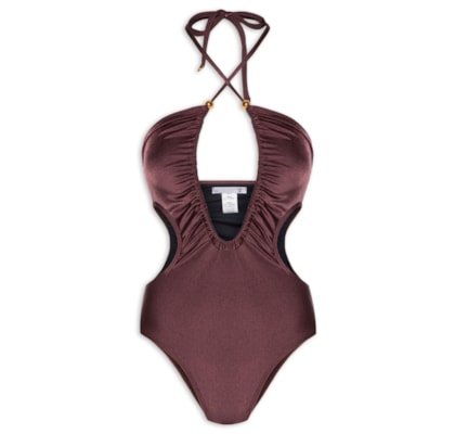 Maiô Com Decote Profundo - Vinho