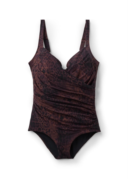 Maiô Com Efeito Modelador Dark Animalier - Marrom