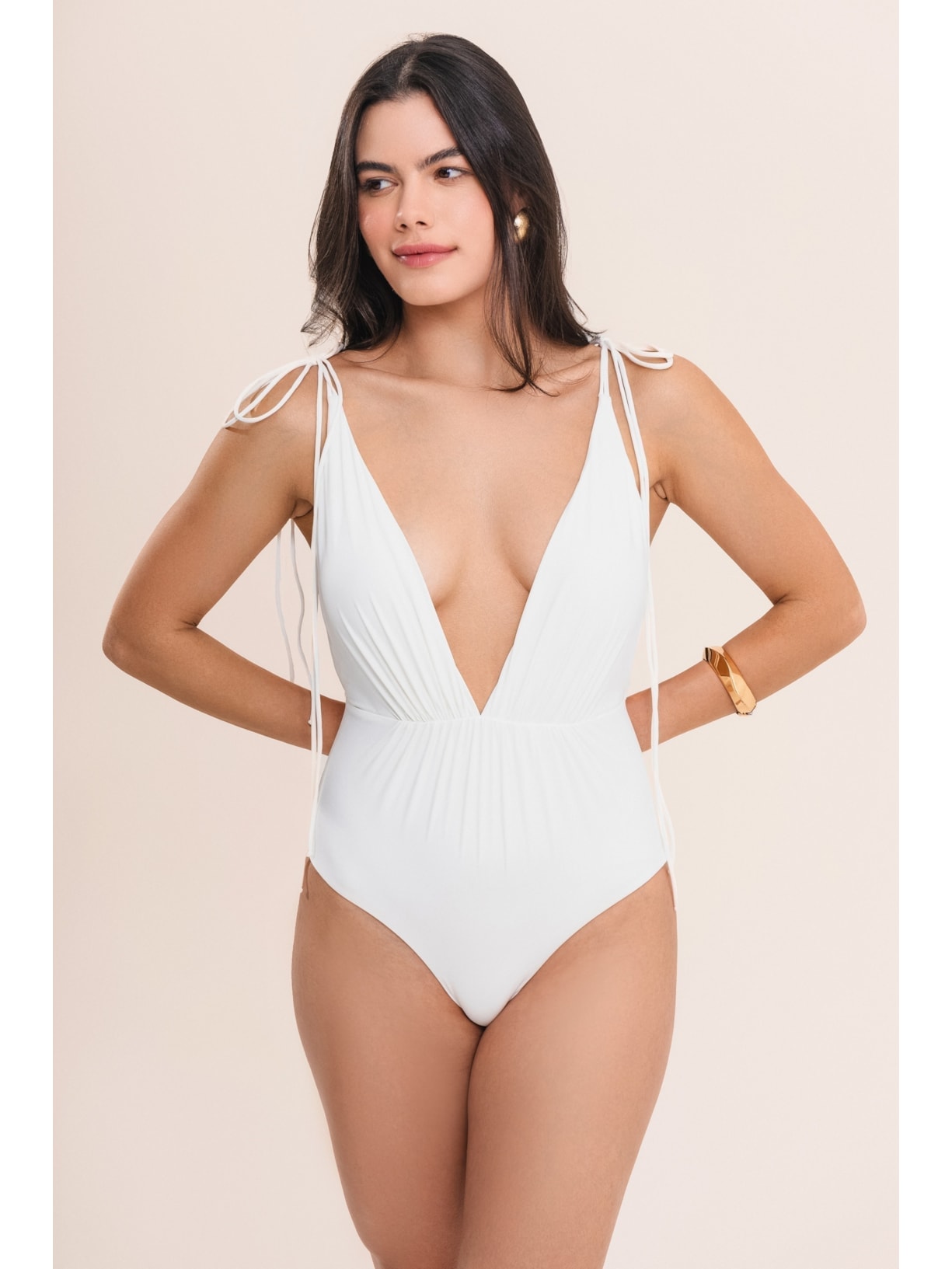 maiô com lacinhos bio artemis off white Suntime