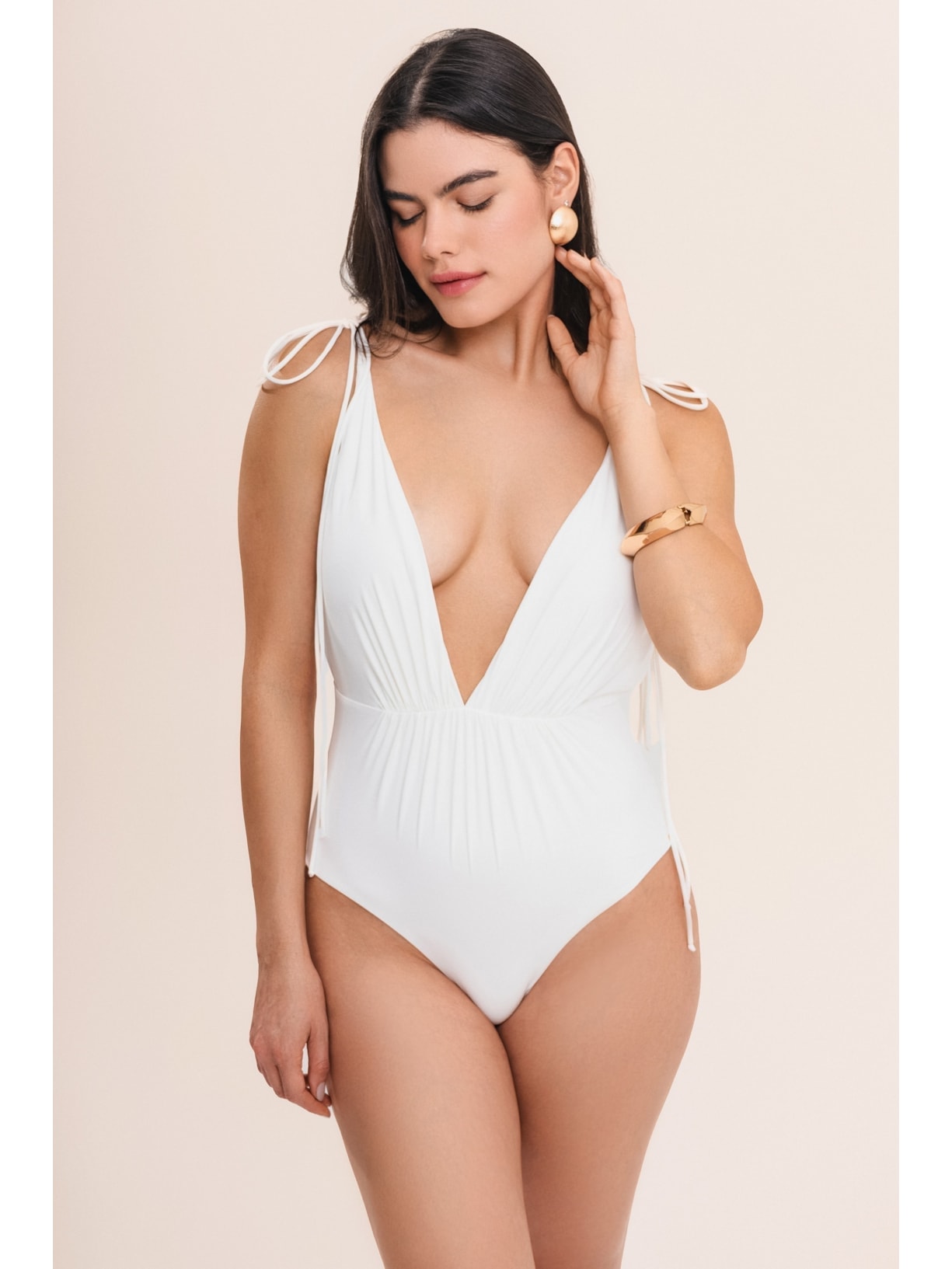 maiô com lacinhos bio artemis off white Suntime