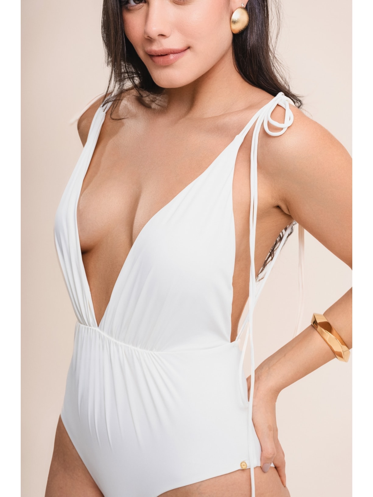 maiô com lacinhos bio artemis off white Suntime